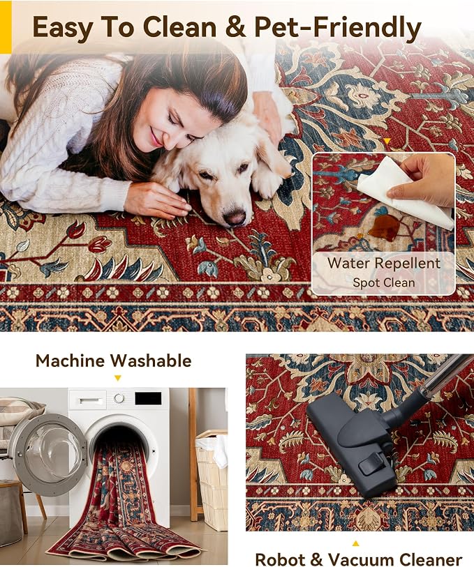RELEANY Washable Area Rug, Runner 2'x10', Water Repellent, Pet Friendly - Image 5