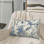 CXMEIFLY Spring Floral Birds Pillow Covers 12 x 20 Inch Set of 2 for Chinoiserie Flowers Decor Throw Pillows Blue and White Plant Outdoor Decorative Cushion Cases for Couch Bed Decorations