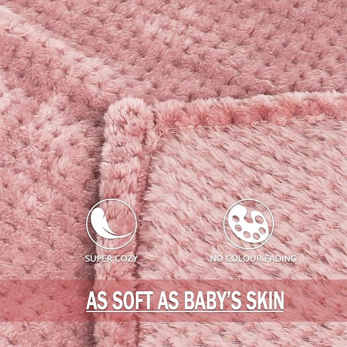 Exclusivo Mezcla Soft Waffle Fleece Bed Blanket Twin XL Size, Cozy Fluffy Design - Image 8