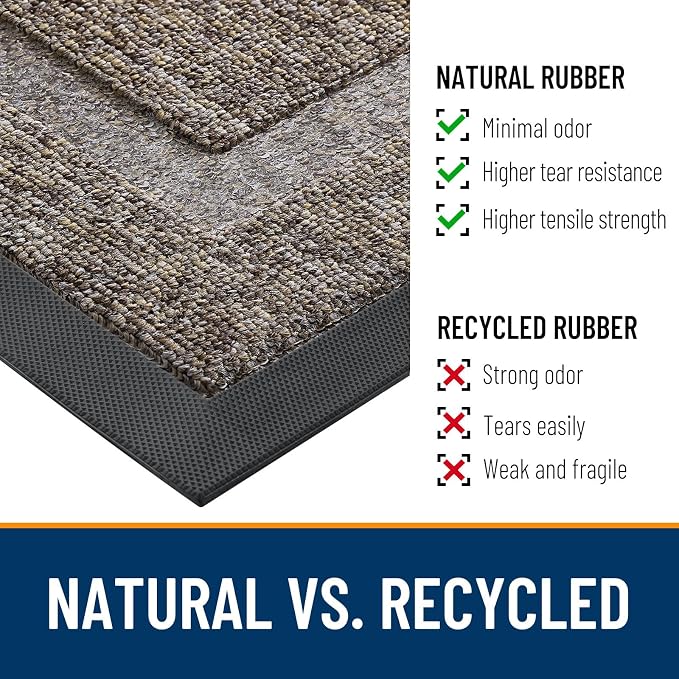 OLANLY Half Circle Front Door Mat Outside 33x21 All-Season Rubber Doormat | - Image 3