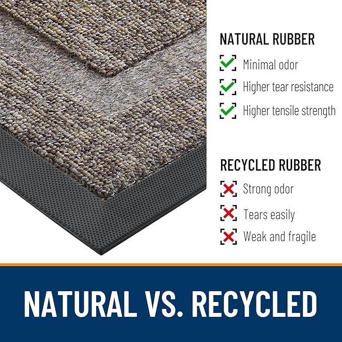 OLANLY Half Circle Front Door Mat Outside 47x23 All-Season Rubber Doormat | - Image 3
