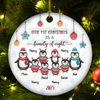 2025 Family Christmas Ornament - Personalized Custom Penguin Family Ornament - Holiday Tree Decoration Keepsake Gift