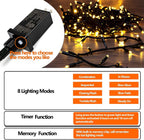 Super-Long 165FT 500 LED Christmas Tree Decor String Lights Indoor Outdoor, 8 Modes & Timer & Memory Function, Waterproof Fairy Lights- for Xmas Tree, Holiday Party, Garden Decorations (Warm White)