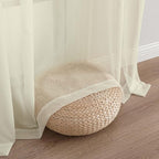 Cream Sheer Curtain 90 Inches Long 2 Panels Set, Solid Filmy Drapes - Image 8