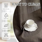 MYSKY HOME Dark Brown Sheer Curtains 63 inch Length Semi Sheer Curtains - Image 7