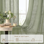 Semi Sheer Linen Curtains 36 Inch Length - Image 8