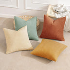 MIULEE Soft Corduroy Decorative Throw Pillow Covers Teal-Rust 18x18 | Set of 4 - Image 2