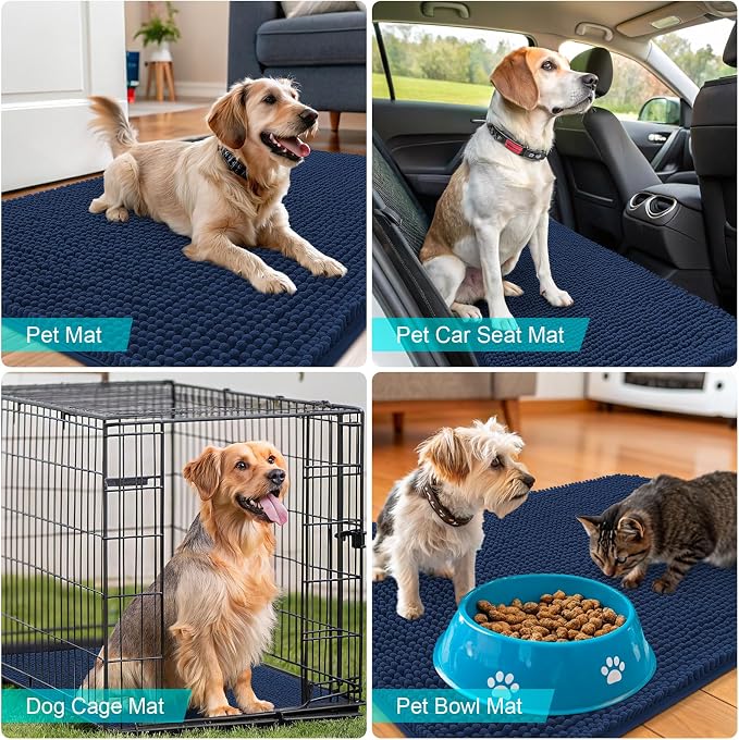 OLANLY Dog Door Mat for Muddy Paws 45x27, Super Absorbent Chenille Mud Mat | - Image 7
