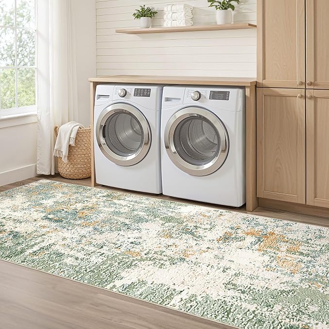 LOONGRUG Runner Rug 2x6 Washable Non-Slip Kitchen Neutral Modern Rug | Abstract - Image 7