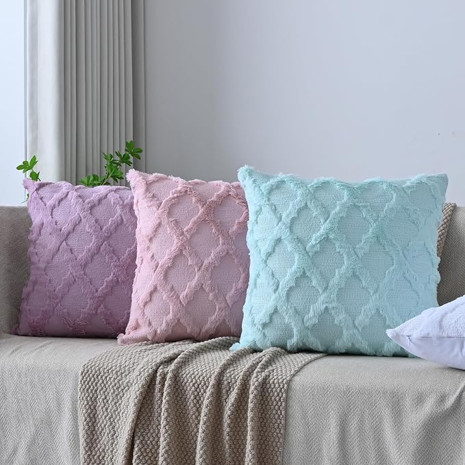 Set of 2 Soft Moroccan Throw Pillow Covers 24x24 Inch Plush Boho Decorative - Image 5