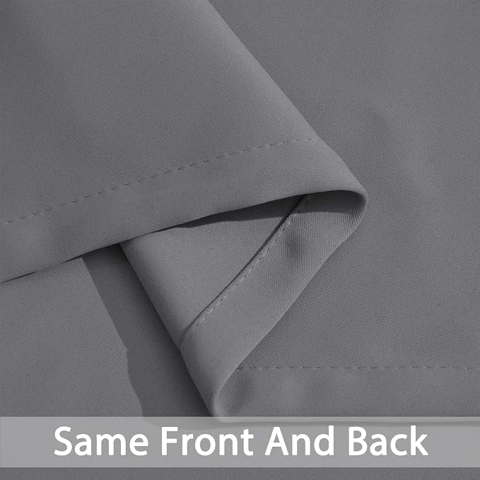Yakamok Grey Room Darkening Curtains 52x63 inch Gray Grommet-Living Room | 2 - Image 5