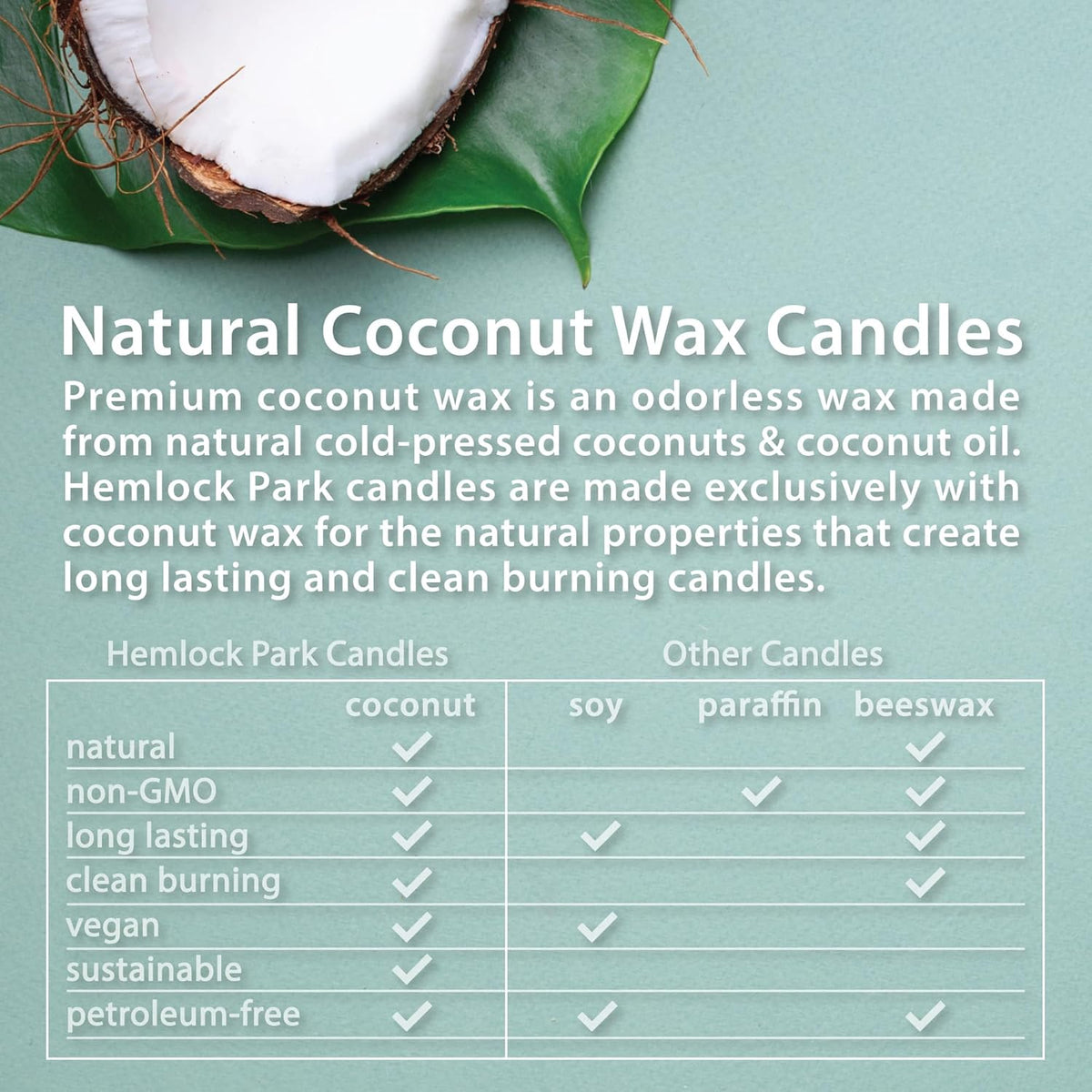Hemlock Park Wood Wick Candle Handcrafted with Natural Coconut Wax and Essential Oils (Amber & Gold 7.2 oz, Teakwood)