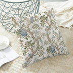 CXMEIFLY Chinoiserie Spring Pillow Covers 22 x 22 Inch Set of 2 for Blue Sage Green Vintage Flowers Bird Decor Throw Pillows Plant Farmhouse Outdoor Decorative Cushion Cases for Couch Bed Decorations