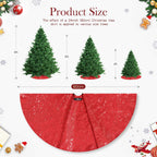 Red Tree Skirt 24 inches Small Christmas Tree Skirt Glitter Sequin Tree Skirt for Christmas Decorations
