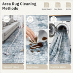 Soalmost Abstract Runner Rug 2x8 Washable Hallway Kitchen Runners Blue/Grey | - Image 9