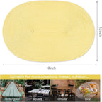AHHFSMEI Placemats Set of 6 for Dining Table Washable Woven Vinyl Non-Slip 18x12 inches Placemat Heat-Resistant Durable Table Mats for Dining Table Easy to Clean (Wheat Yellow)