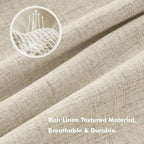 MIULEE 100% Blackout Linen Curtains 42 x 84 Inch Cobblestone 2 Panels | Thermal - Image 3