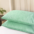 CaliTime Throw Pillow Covers Decorative 20 X 26 Inches Pack of 2 Cozy Chenille Standard Pillow Shams Cases for Couch Sofa Bed Living Room Home Grey Green