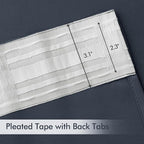 MIULEE Stone Blue Back Tab Blackout Curtains 52x84 Inch Length 2 Panels Set | - Image 4