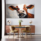Canvas Wall Art Decor Canvas Large Abstract Living Room Decor Wall Highland Cow Black And White Wall Art Modern Abstract Wall Art Canvas Print Work For Home Kitchen Office Wall Decor 24" X 48"