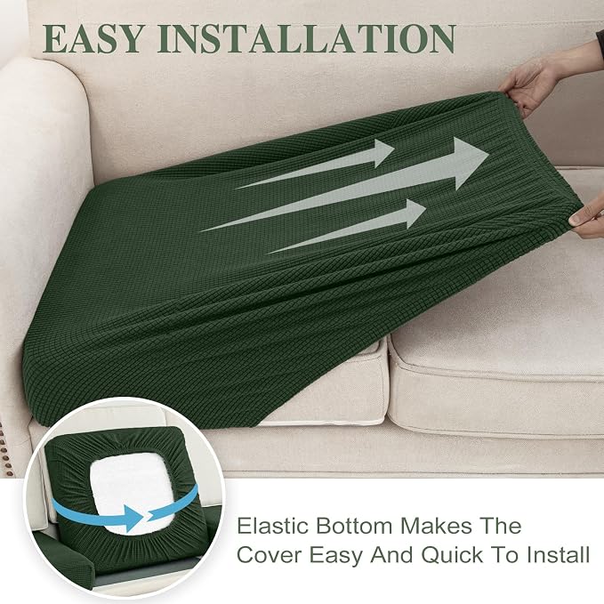 LA MEACK Couch Cushion Cover Chaise Lounge Cover Washable Separate Seat Chaise - Image 5