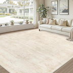 10x12 Area Rugs Living Room: Bedroom Washable Carpet Retro Beige | Large - Image 9