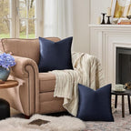 GIGIZAZA Navy Velvet Pillow Covers 16x16 Decorative Pillows Pack of 2 | Blue - Image 3