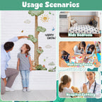 3D Cartoon Height Chart for Kids, DIY Growth Stickers, Removable Height Wall Chart for Kids Nursery, Bedroom, Bathroom