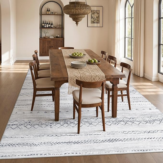 cotiled Boho 5x7 Area Rugs for Living Room: Soft Moroccan Washable Rug | Solve - Image 7