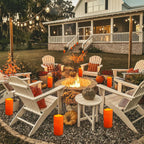 NURADA 8" x 4" Large Outdoor Flameless Candles - Waterproof LED Pillar Flickering Candle Battery Operated with Timer Remote for Patio Porch Lanterns Halloween Thanksgiving Fall Decor - 2 Pack Orange