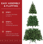 Best Choice Products 7.5ft Pre-Lit Spruce Artificial Holiday Christmas Tree for Home, Office, Party Decoration w/ 550 Incandescent Lights, 1346 Branch Tips, Easy Assembly, Metal Hinges & Foldable Base
