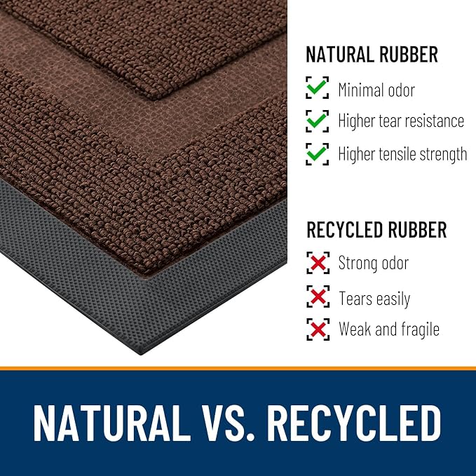 OLANLY Front Door Mat Outside 59x23, All-Season Heavy-Duty Rubber Doormat | - Image 3