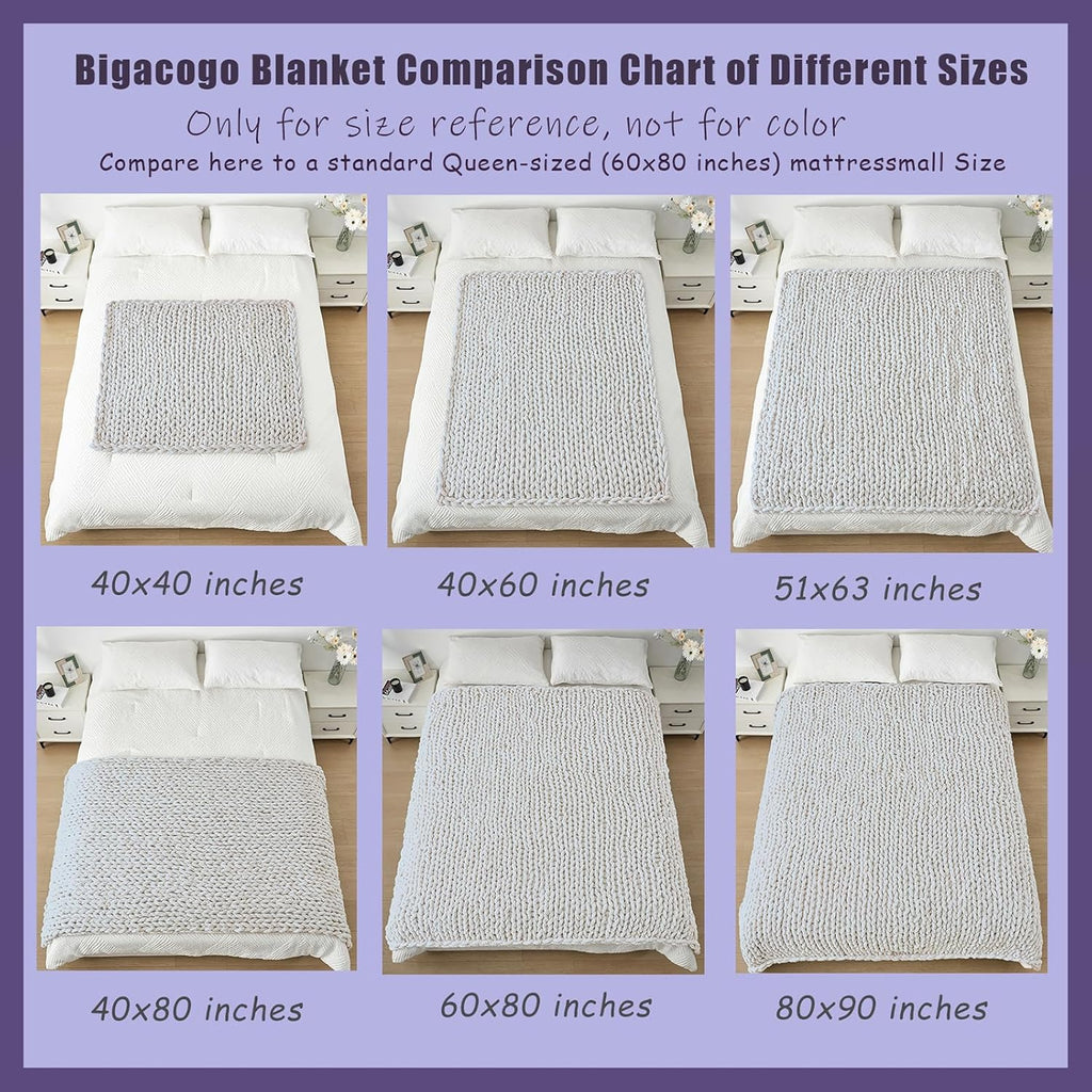 Bigacogo Chunky Knit Throw Blanket for Couch, 51x63 inches, 100% Hand Knitted with Thick Jumbo Chenille Yarn, Cozy Soft Large Rope Knot Cable Crochet Blankets for Sofa Bed Living Room, Goldenrod