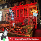 120 LED Red String Lights Outdoor Waterproof, 40ft Red Christmas Lights 8 Modes Clear Wire, Plug in Twinkle Fairy String Lights for Bedroom Christmas Decorations