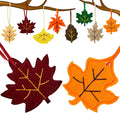Tegeme 24 Pieces Thanksgiving Felt Ornaments Fall Hanging Decoration for Tree Maple Leaf Cutouts Decor for Thanksgiving Theme Family Party Indoor Outdoor Decor