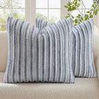 decorUhome Fall Faux Fur Throw Pillow Covers 20x20 Set of 2 Grey White | by decorUhome