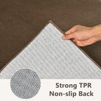 2x10 Beige Brown Solid Runner Rug Washable Non-Slip - Image 6