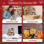 MEIYUDA Christmas Diamond Art Tabletop Kits, Christmas Tree and Snowman Diamond Art Painting Desktop Ornaments for Adult, DIY Special Shaped Crystal Desk Placement Ornament for Home Decor