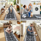 HEBE Hallway Runner Rug 2'x6', Washable Non Slip Kitchen Rug Runner | Soft Boho - Image 6