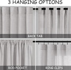 Grey Linen Curtains 80 Inches Length - Image 3