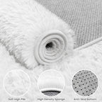 8x10 Fluffy Shag Area Rugs for Living Room Bedroom: Soft Plush Carpet White | - Image 5