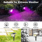 nipify 4 Pack Solar Spot Lights Outdoor, Solar Powered Waterproof Spotlight, Landscape Lighting for Outside Yard Garden Pathway,Purple