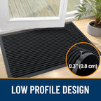 OLANLY 2-Pack Front Door Mats 35x23, Waterproof Heavy-Duty Doormats | Black - Image 4