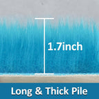 1.3ft Small Round Blue Rug, Thick Furry Fluffy Carpet - Image 2