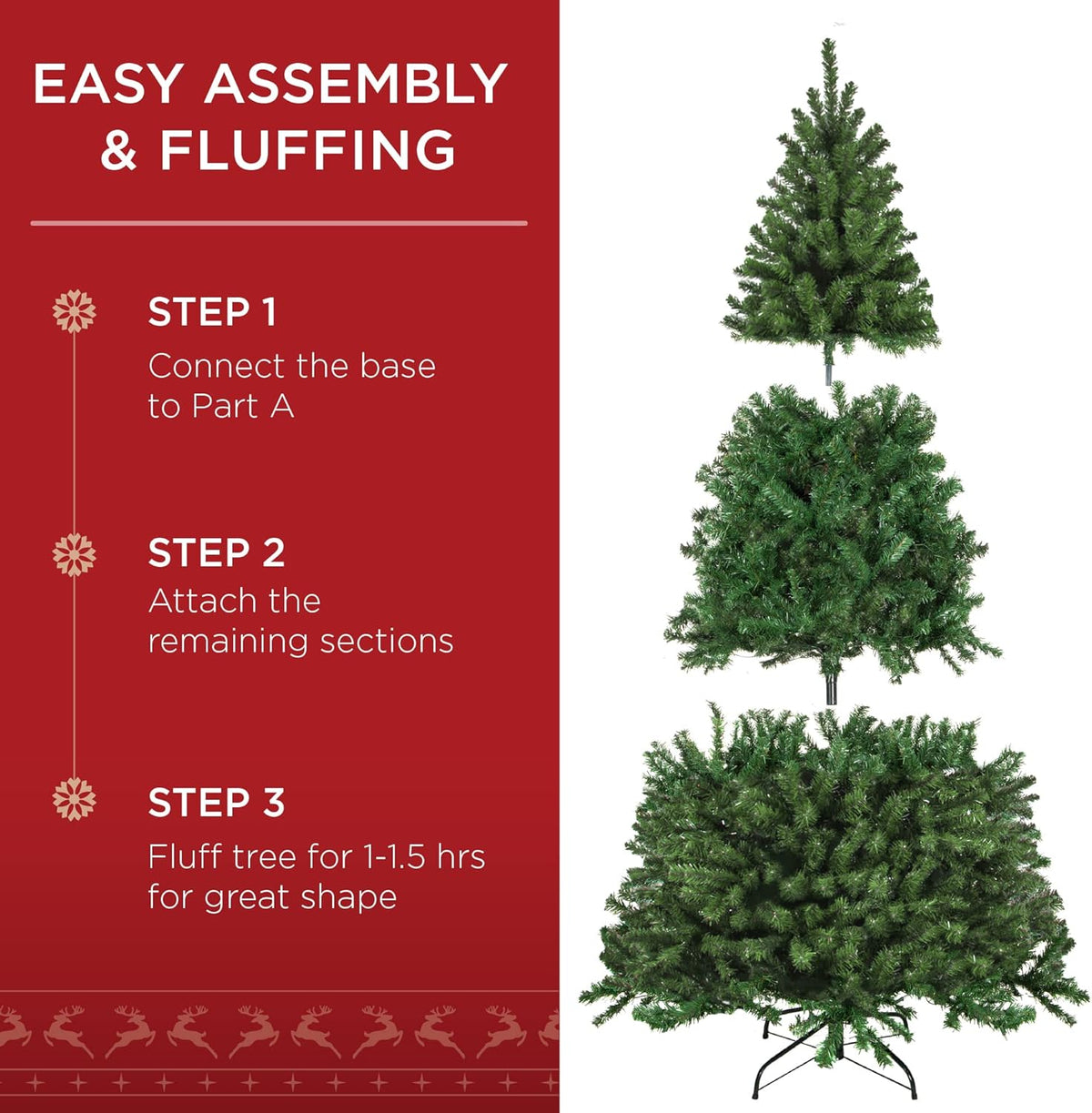 Best Choice Products 9ft Pre-Lit Spruce Artificial Holiday Christmas Tree for Home, Office, Party Decoration w/ 900 Incandescent Lights, 2028 Branch Tips, Easy Assembly, Metal Hinges & Foldable Base