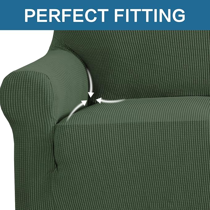 H.VERSAILTEX High Stretch Couch Cover 1-Piece Rich Jacquard Chair Covers - Image 5