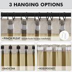 MIULEE 100% Blackout Linen Curtains 42 x 72 Inch Pebble Taupe 2 Panels | - Image 5