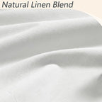 White 100% Blackout Linen Curtains 95 Inch Length 2 Panels Set - Image 4