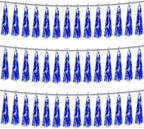 3P Blue Foil Fringe Metallic Tassel Streamers Banner Tassel Garland for Parade Floats, Bachelorette, Wedding, Birthday, Halloween, Christmas, Bridal/Baby Shower Party Decorations
