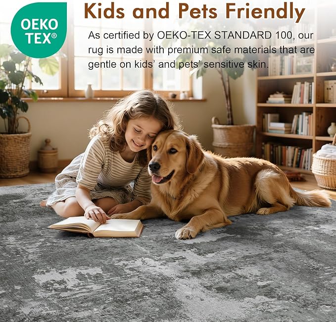 8x10 Ft Large Area Rugs for Living Room, Soft Non-Slip Washable Rugs Modern - Image 5